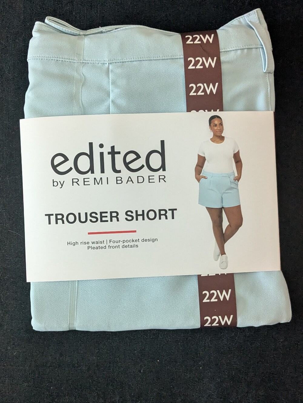 NWT! Edited By Remi Bader High-Rise Pastel Light Blue Trouser Shorts - Picture 4 of 6